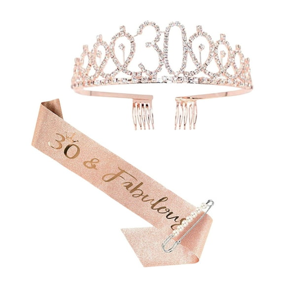 13th Birthday & Sash Set - Rose Gold Decorations for Teen Girls - 13 Years Old Gifts