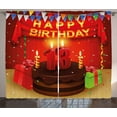thumbnail image 1 of Ambesonne Colorful Curtains 2 Panel Set, Birthday Party Cake, 108" x 96", Multicolor, 1 of 2
