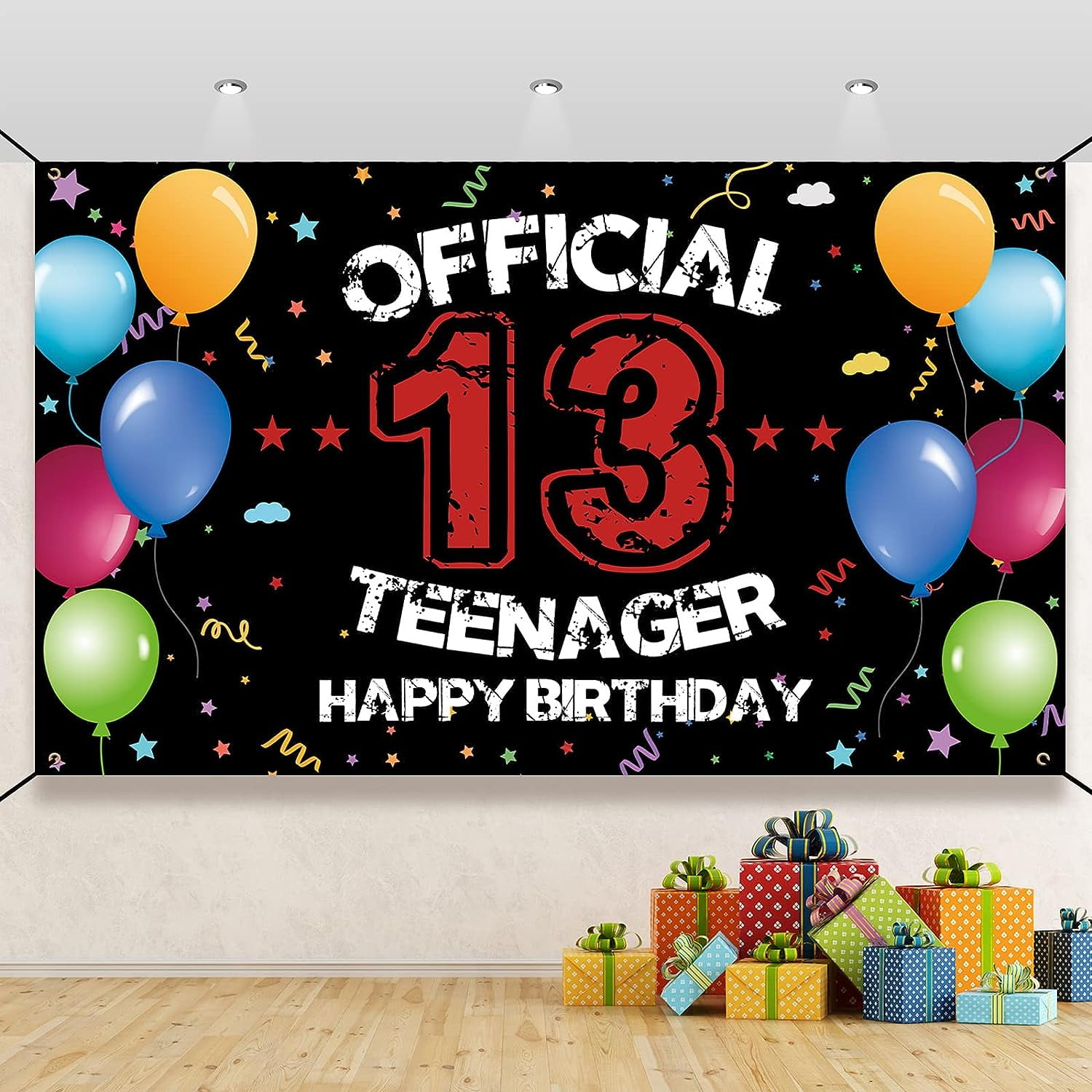 13th Birthday Decoration for Boys Girls, Happy 13th Birthday Backdrop ...