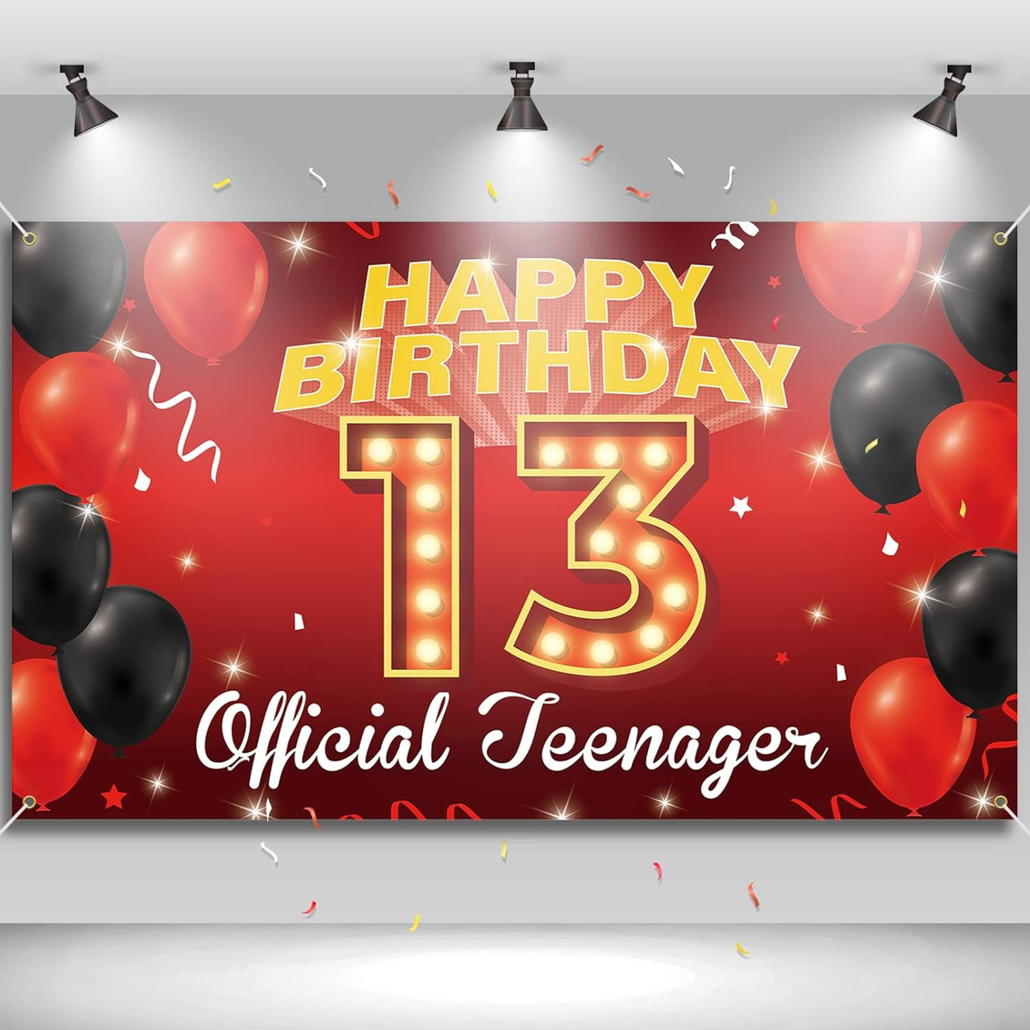 13th Birthday Decorations for Boys Girls, Happy 13th Birthday Backdrop ...