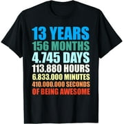 13th Birthday Gift Boy 13 Years Being Awesome T-Shirt
