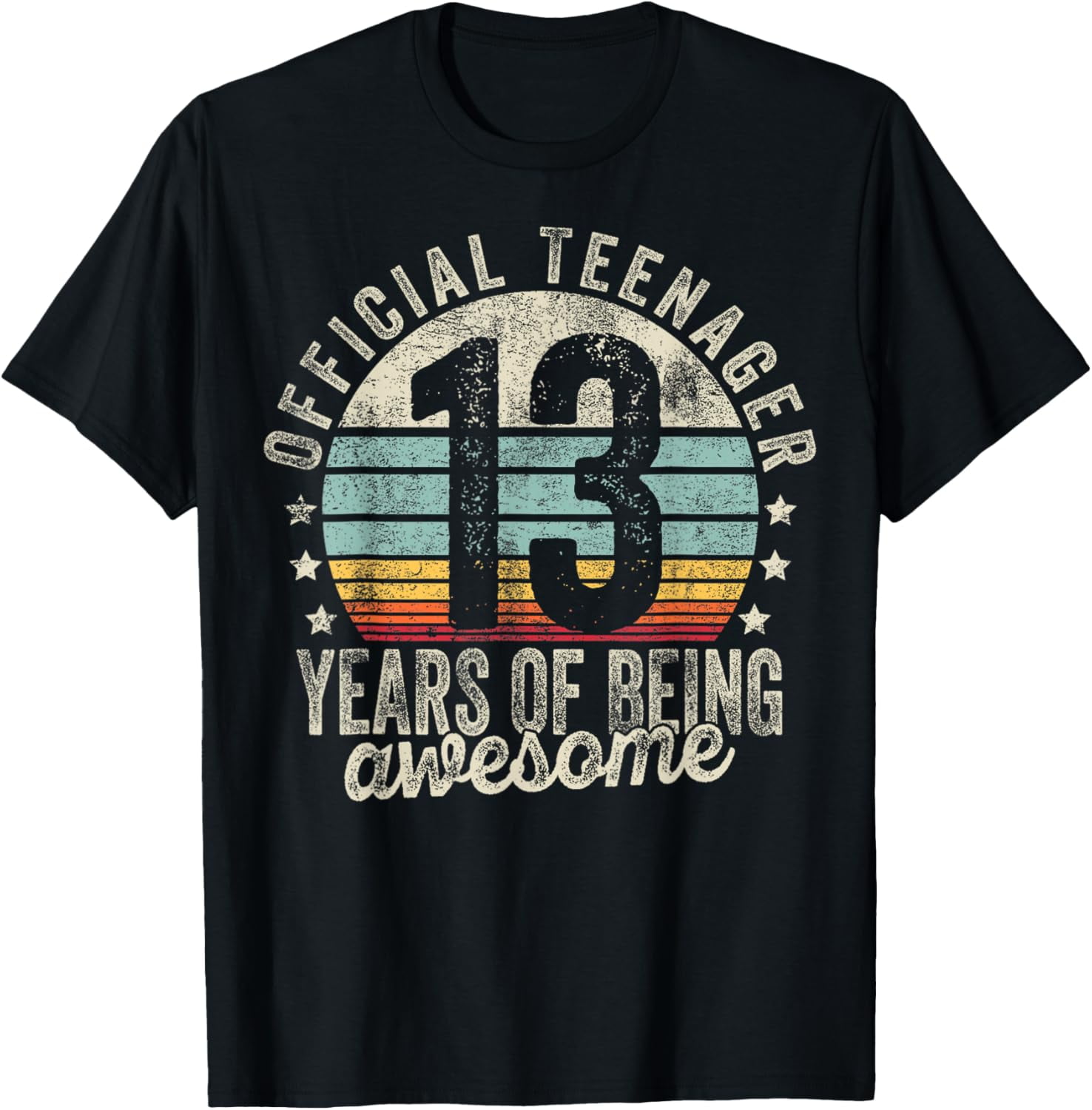 13th Birthday Gifts 13 Year Old Boys Girls Official Teenager T-ShirtMen and women, Black T-shirt, size: Extra large
