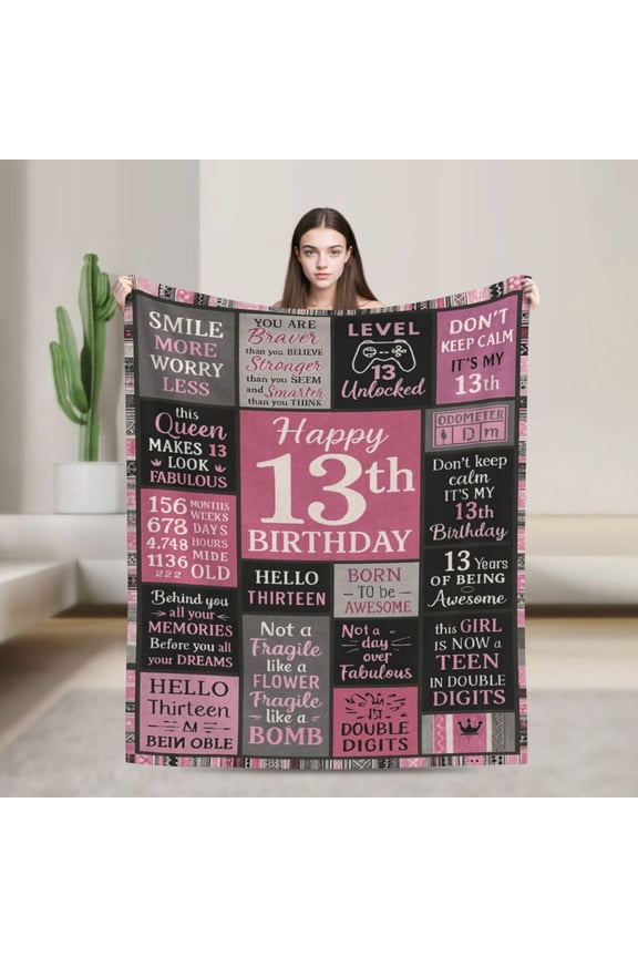 13th Birthday Gifts - Blanket & Decorations for Teen Girls for 13 Year Olds 50x40