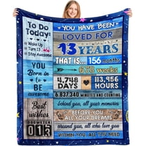 13th Birthday Gifts for Girls Boys Blanket,13 Year Old Girl Boy Gift Ideas,Best Gifts for 13 Years Old Birthday party Daughter Son 13th Birthday Gift, Flannel Throw Blankets from Mom dad 60"X50"