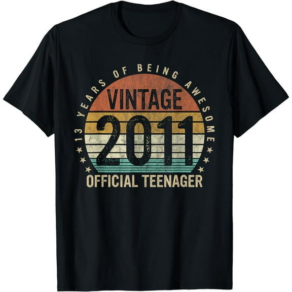 13th Birthday Gifts Vintage 2011 Official Teenager 13 Yr Old T-Shirt