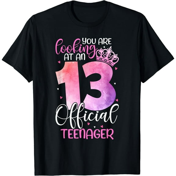 13th Birthday Girls 13 Years Cute Official Teenager Birthday T-Shirt