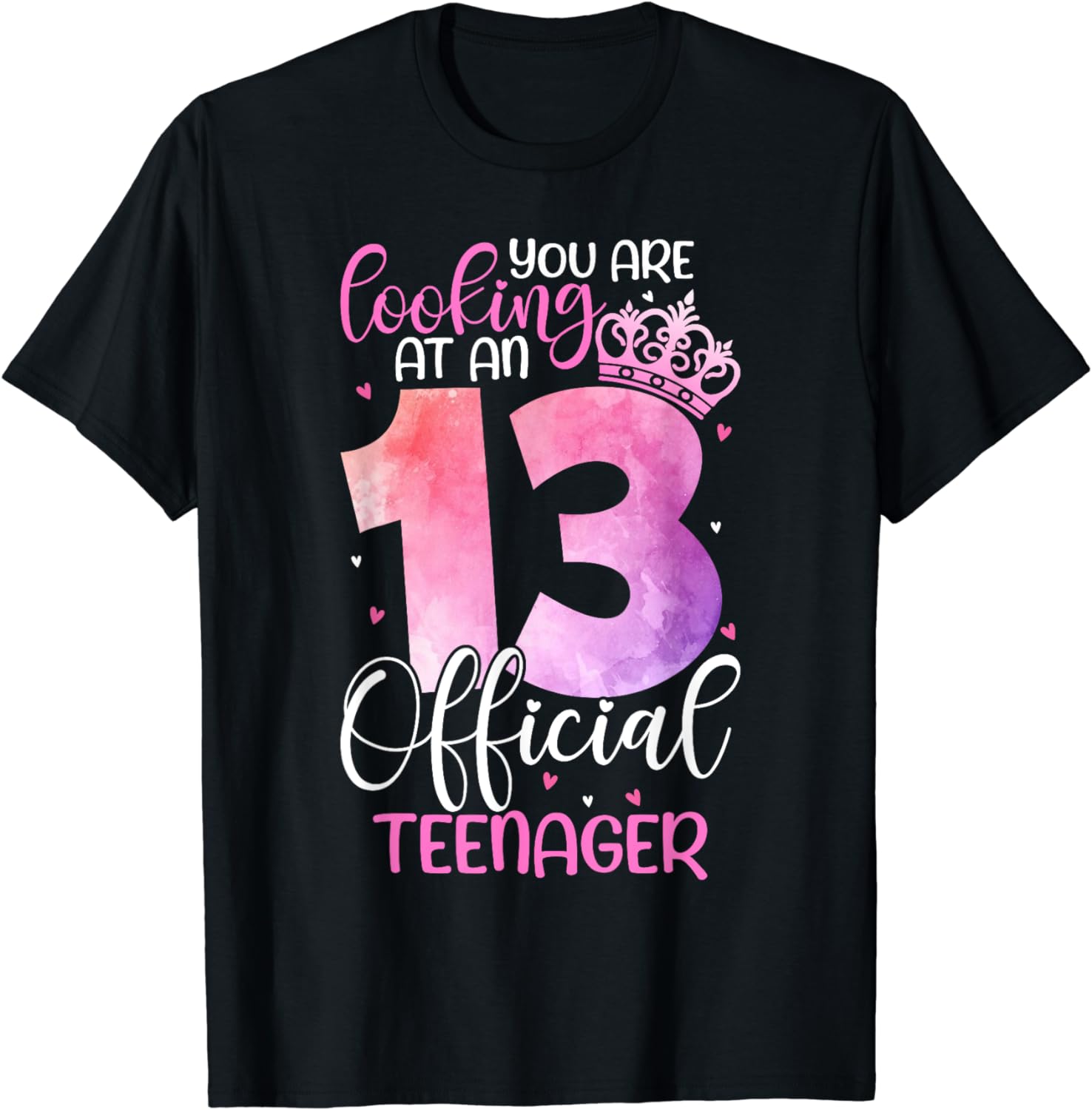 13th Birthday Girls 13 Years Cute Official Teenager Birthday T-Shirt ...
