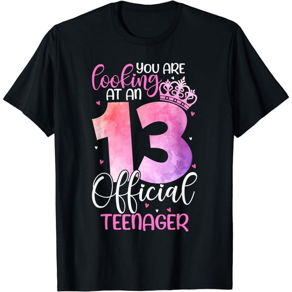 13th Birthday Girls 13 Years Cute Official Teenager Birthday T-Shirt