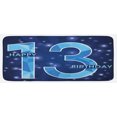 thumbnail image 1 of 13th Birthday Kitchen Mat, 13 Polygonal Effect Emblem on Dark Blue Backdrop and Stars, Plush Decorative Kitchen Mat with Non Slip Backing, 47" X 19", Dark Blue Pale Blue, by Ambesonne, 1 of 1