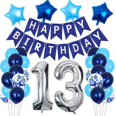 147 Pcs Blue Birthday Party Decorations, Haze Gray Nude Navy Blue Dog ...