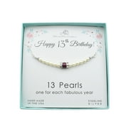 MOM AND THREE DAUGHTERS 13th Birthday Pearl and Birthstone Pearl Necklace. Thirteenth Birthday Gifts. Birthday Gifts for Teens. January.