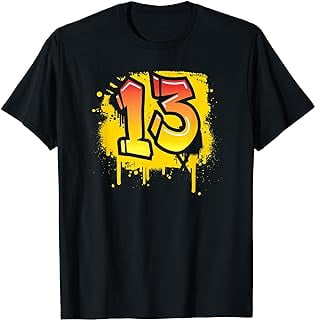 13th birthday present teens boys girls cool spray HIPHOP T-Shirt ...