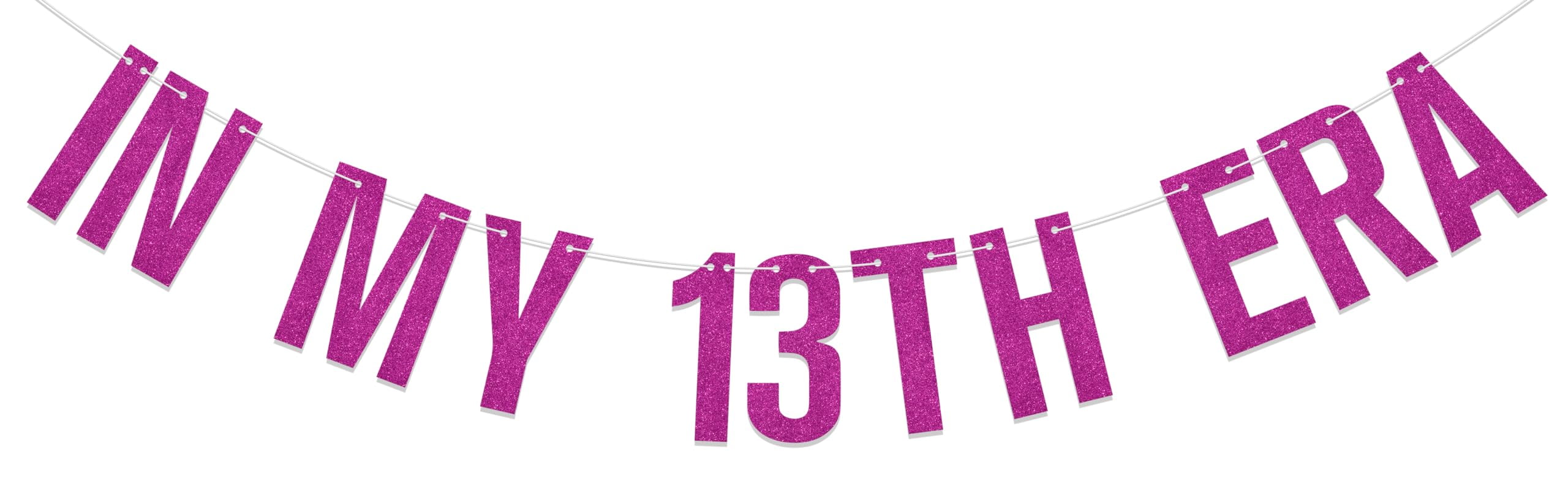 "In My Teenager Era" Cake Topper – 13th Birthday Party Decorations, Black Glitter, For Boys & Girls