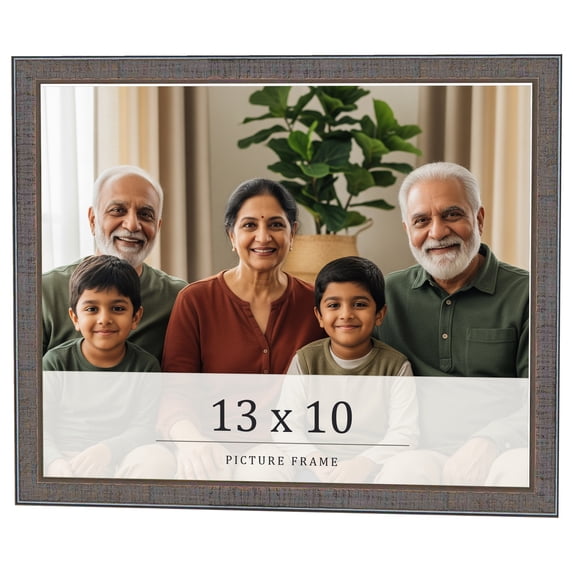 13x10 Frame Blue Kingsley Pewter Solid Wood Picture Frame Width 0.75 Inches |Interior Depth 0.5