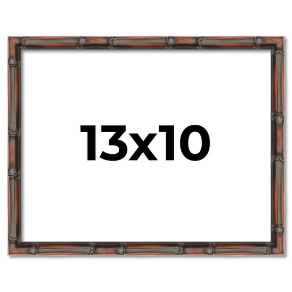 13x10 Frame Brown Bamboo with Dark Coffee/Walnut Finish | Solid Wood Picture Frame Width 0.75