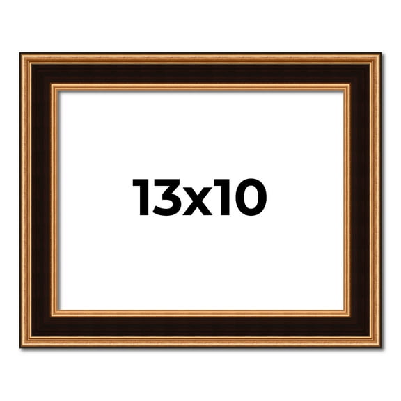 13x10 Frame Gold Brown Plein Air Vintage Solid Wood Picture Frame | 1.75 Inches Moulding Width |