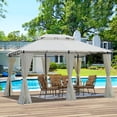 thumbnail image 1 of 13x10Ft Outdoor Patio Gazebo Canopy Tent With Ventilated Double Roof And SideWall(Detachable Curtain Included On All Sides),Suitable for Lawn, Garden, Backyard and Deck,Beige, 1 of 6