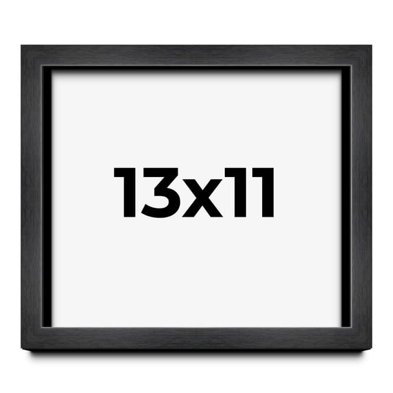 13x11 Frame Black Charcoal Grey Wood Textured Picture Frame | 0.75 Inch Moulding Width | Gunmetal