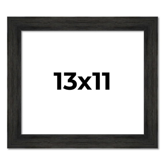 13x11 Frame Black Rustic Barnwood Solid Wood Picture Frame | 1.5 Inch Moulding Width | Includes UV