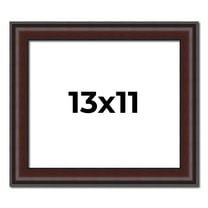13x11 Frame Brown Round Mahogany Solid Wood Picture Frame | 1.625 Inch Moulding Width | with UV