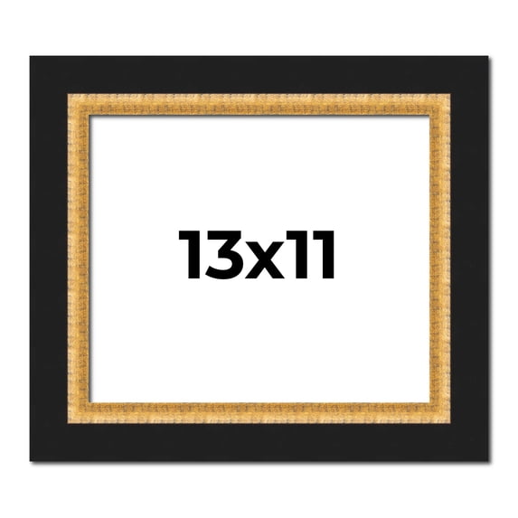 13x11 Frame Gold Real Wood Picture Frame Width 2.25 Inches | Interior Frame Depth 0.5 Inches |
