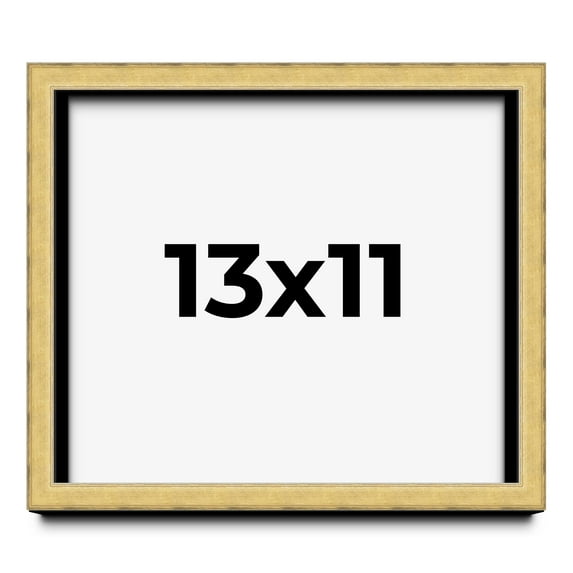 13x11 Shadow Box Frame Gold | 1.375 Inches Deep Real Wood Contemporary Shadowbox Display Frame | UV