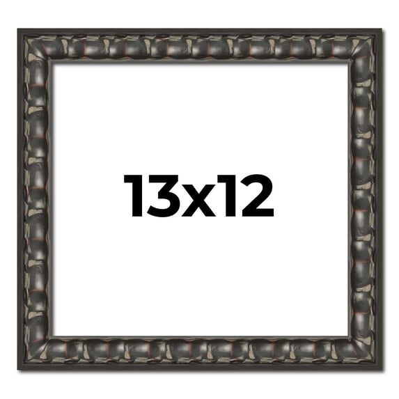 13x12 Frame Black-Brown Medieval Solid Wood Picture Frame | 1.5 Inch Moulding Width | Gotham