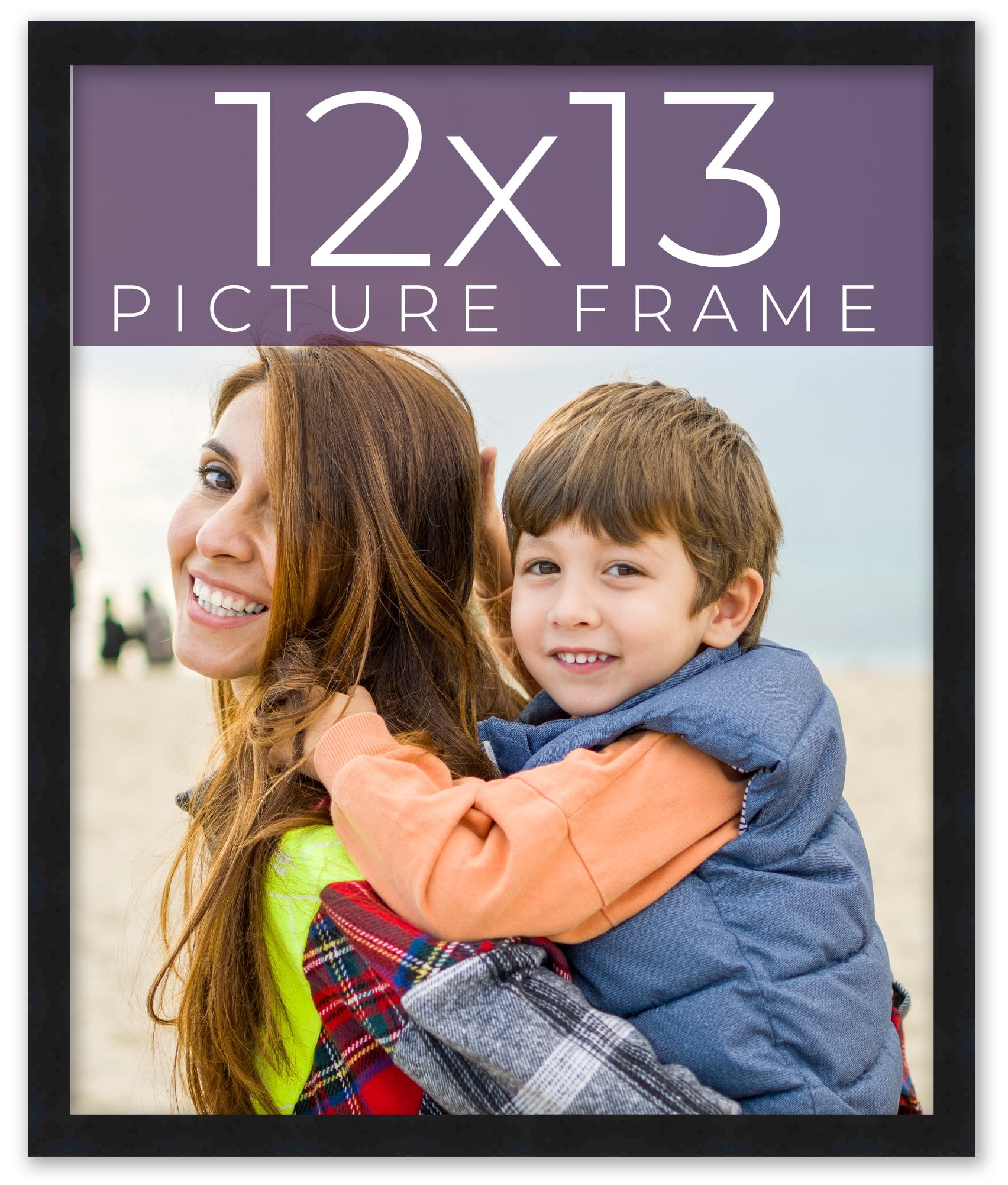 12x13 Black Solid Wood Picture Frame with UV Acrylic