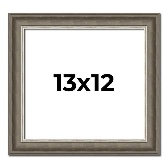 13x12 Frame Brown Solid Wood Picture Frame | 1.75 Inch Moulding Width | Austin Frame Complete with
