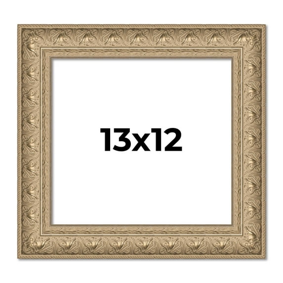 13x12 Frame Ornate Silver Beaded Solid Wood Picture Frame Width 2.5 Inches | Interior Depth 1