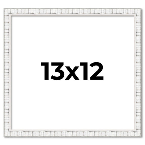 13x12 Frame White Scuffed Rustic Solid Wood Picture Frame | 0.75 Inch Moulding Width| Includes UV