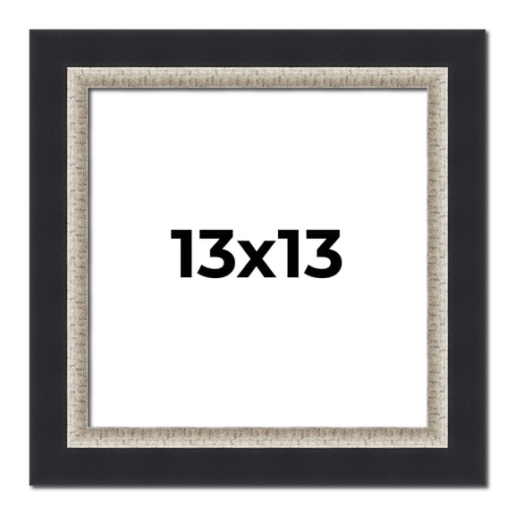 13x13 Frame Black Real Wood Picture Frame Width 2.25 Inches | Interior Frame Depth 0.5 Inches |