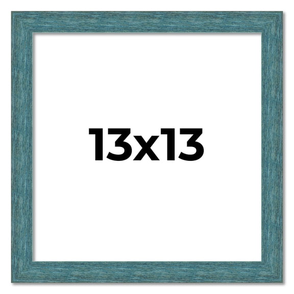13x13 Frame Blue Rustic Barnwood Solid Wood Picture Frame Width 1.25 Inches | Interior Depth 0.5