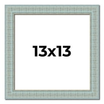 13x13 Frame Blue Teal Distressed Solid Wood Picture Frame | 1.625 Inch Moulding Width | Sonoma Blue