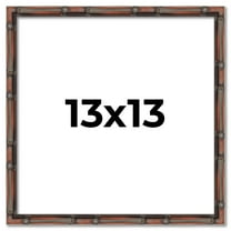 13x13 Frame Brown Bamboo with Dark Coffee/Walnut Finish | Solid Wood Picture Frame Width 0.75