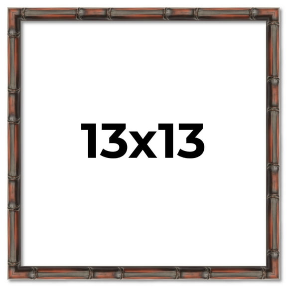 13x13 Frame Brown Bamboo with Dark Coffee/Walnut Finish | Solid Wood Picture Frame Width 0.75