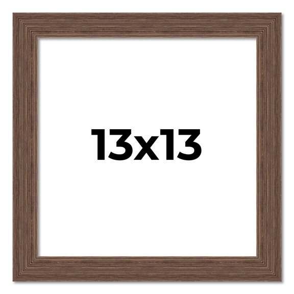 13x13 Frame Brown Distressed Barnwood Picture Frame | Rustic Farmhouse Photo Frame Includes UV