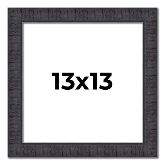 13x13 Frame Brown Rustic Solid Wood Picture Frame 1.5 Inches Wide | Interior Frame Depth 0.5 Inches