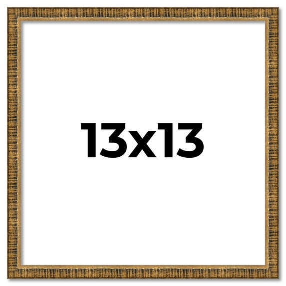 13x13 Frame Gold Kingsley Distressed Solid Wood Picture Frame Width 0.75 Inches | Interior Frame