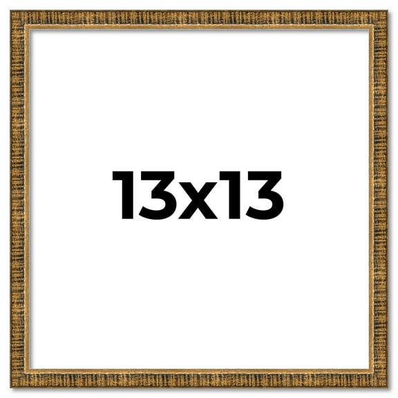 13x13 Frame Gold Kingsley Distressed Solid Wood Picture Frame Width 0.75 Inches | Interior Frame