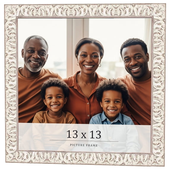 13x13 Frame White Real Wood Picture Frame Width 1.5 inches | Interior Frame Depth 0.5 inches |