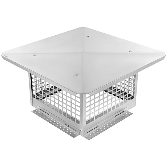 13x13 Inch Chimney Cap, 304 Stainless Steel Flue Cover - Adjustable Spark Arrestor with Mesh Screen, Fits Clay Flue Tile - Weatherproof Fireplace Top