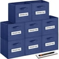 thumbnail image 1 of 13x13 Inch Cube Storage Bins(Set of 8)-Basket Bins with 8 Labels Window Cards & a Pen - Collapsible Storage Organizer Boxes Cube For Nursery Home & Office-Blue, 1 of 5