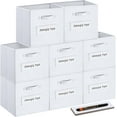 thumbnail image 1 of 13x13 Inch Cube Storage Bins(Set of 8)-Basket Bins with 8 Labels Window Cards & a Pen - Collapsible Storage Organizer Boxes Cube For Nursery Home & Office-White, 1 of 11