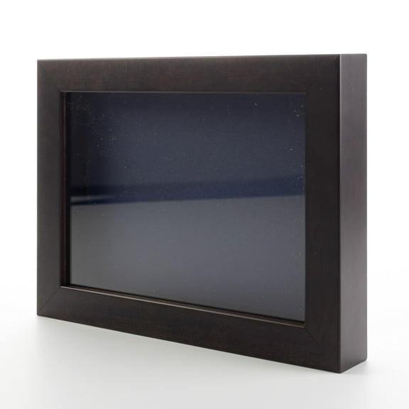 13x13 Shadow Box Frame Dark Brown Real Wood with a Navy Acid-Free Backing | 3/4" of Usuable Depth |