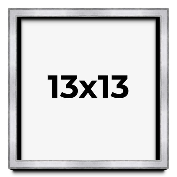 13x13 Shadow Box Frame Silver | 1.375 Inches Deep Real Wood Contemporary Shadowbox Display Frame |