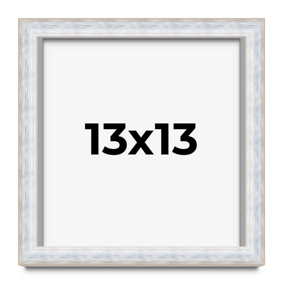 13x13 Shadow Box Frame Silver | 1.625 Inches Deep Real Wood Contemporary Shadowbox Display Frame |