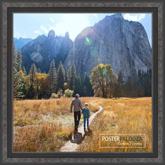 13x13 Traditional Black Complete Wood Square Picture Frame with UV Acrylic, Foam Board Backing, & Hardware