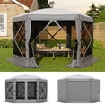 thumbnail image 1 of 13x13FT Instant Pop-Up Gazebo Tent, One-Push Setup Canopy with Removable Top & Wind Walls, Waterproof Outdoor Shelter for Camping, Backyard, Parties, 1 of 8