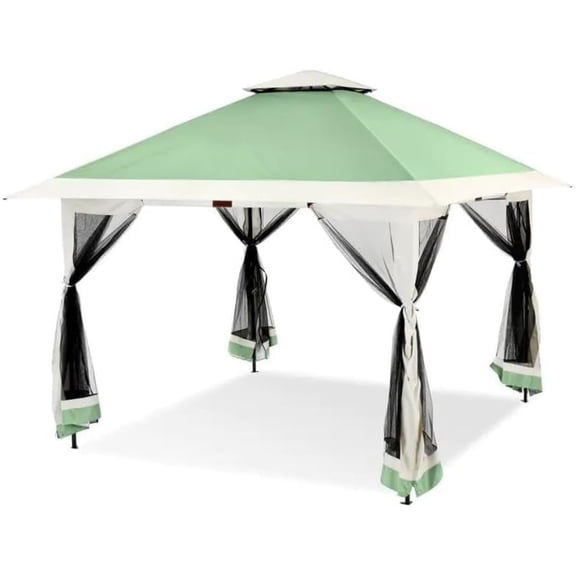 13x13FT Pop-Up Gazebo Outdoor Pop-Up Tent Gazebo with Netting & Carrying Bag, Height Adjustable Canopy Tent Outdoor Awning for Backyard and Patio Furniture